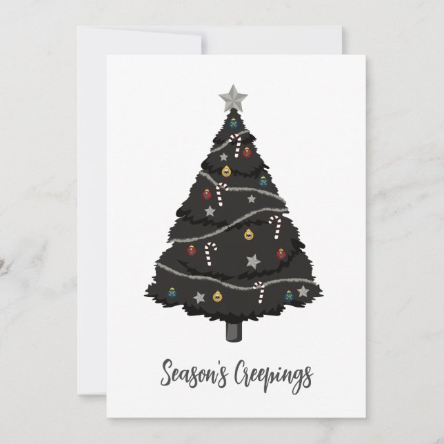 Carte de vacances Gothique Noir Arbre de Noël (Devant)