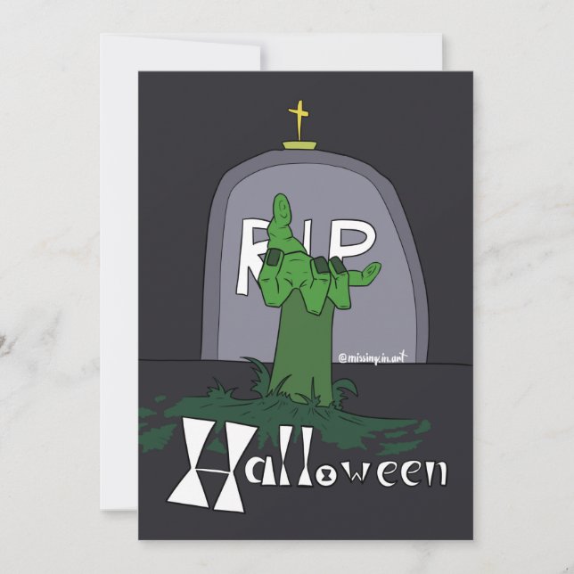 Carte de vacances Halloween Gravestone éffrayante (Devant)