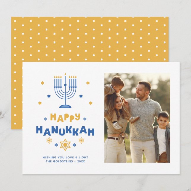 Carte de vacances "Happy Hanoukka" (Devant / Derrière)