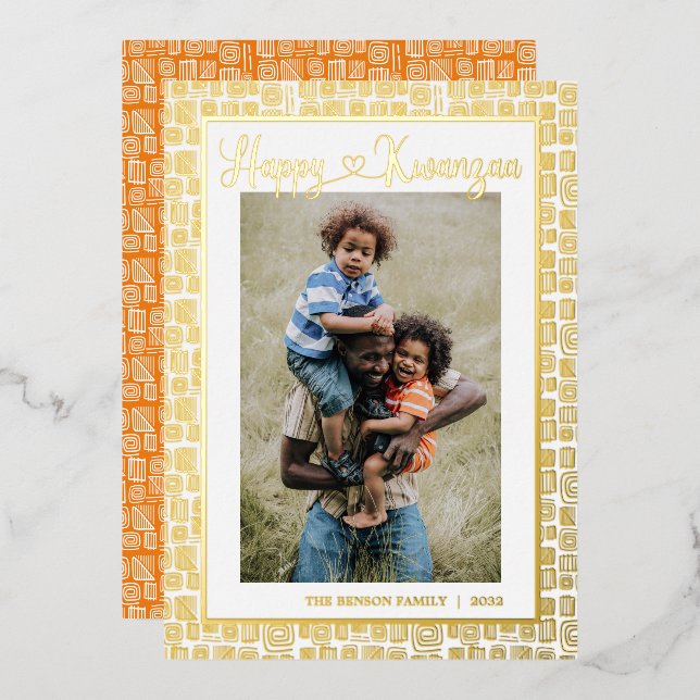 Carte de vacances Happy Kwanzaa Single Photo Foil (Recto/Verso)