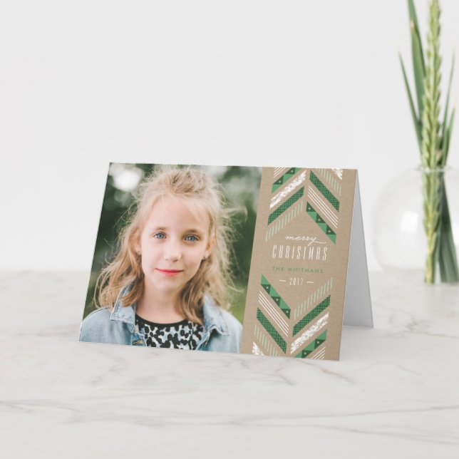 Carte de vacances Herringbone Band - Clover (Devant)