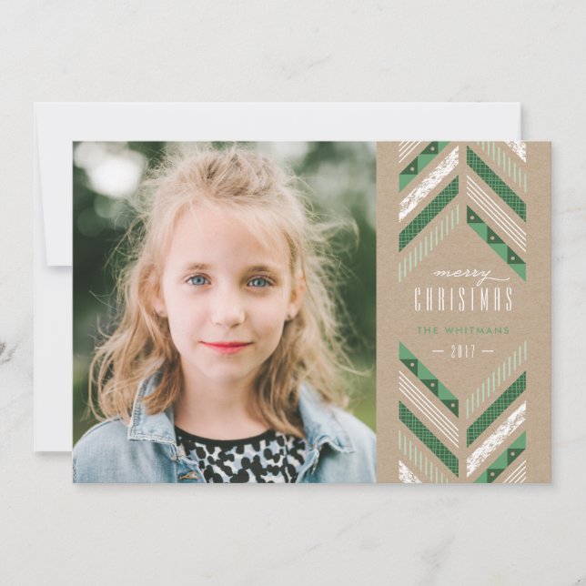 Carte de vacances Herringbone Band - Clover (Devant)