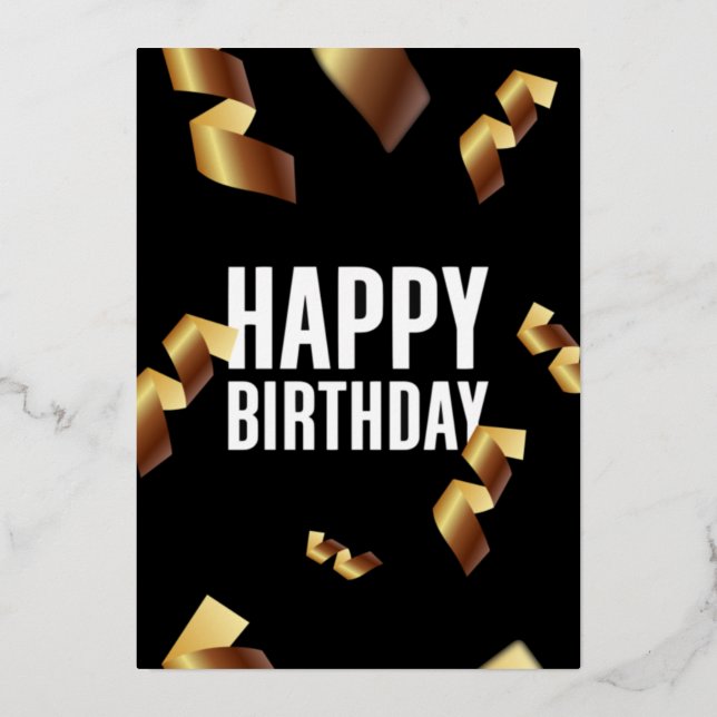 Carte de vacances heureux anniversaire noir arrièr (Recto)