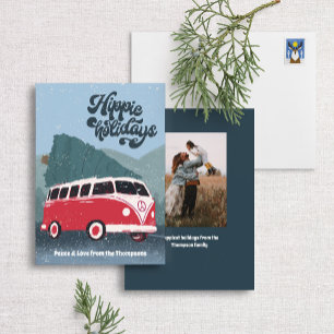 Carte de vacances Hippie Retro Bus