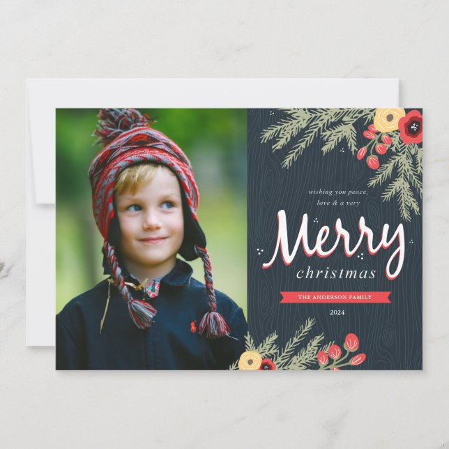 Carte de vacances hiver Foliing (Devant)