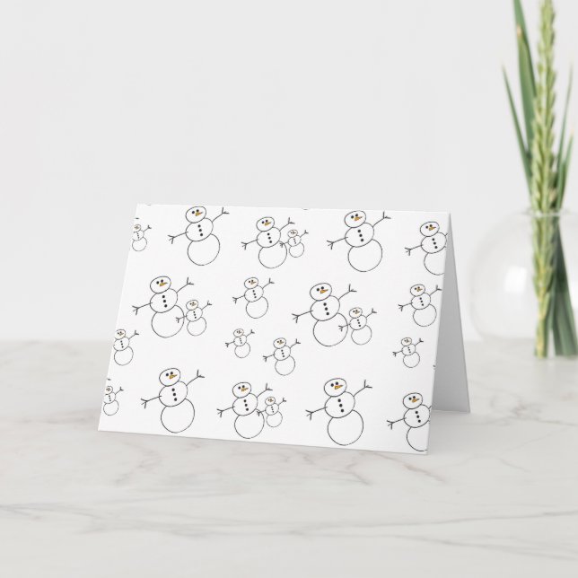 Carte de vacances hivernales Doodle Snowman (Devant)