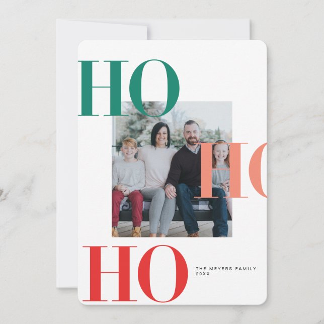 Carte de vacances Ho Ho Ho Colorée (Devant)