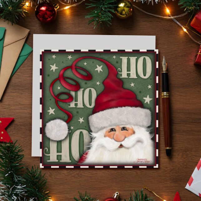 Carte de vacances Ho Ho Santa Noël Inspirivité (Créateur téléchargé)