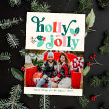 Carte de vacances Holly Jolly Retro