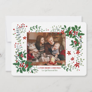 Carte de vacances horizontale Jolly Holly Photo