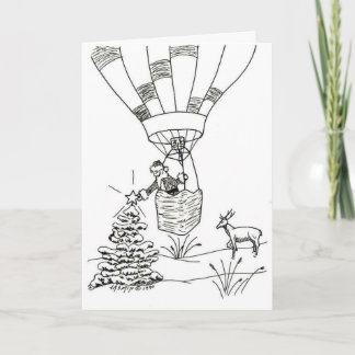 Carte de vacances illustrée Père Noël