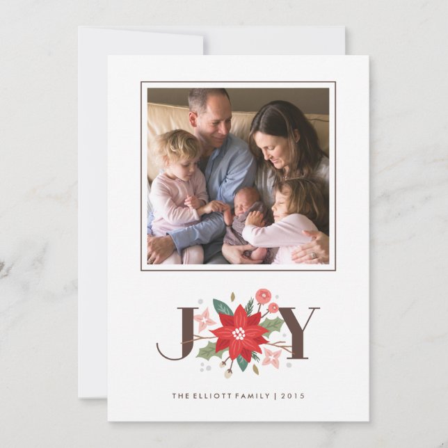 Carte de vacances Joy Flourish - Blanc (Devant)