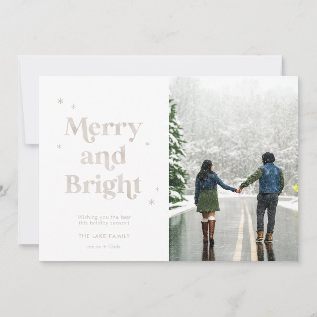 Carte de vacances Joyeuse et Bright White Gold (Devant)