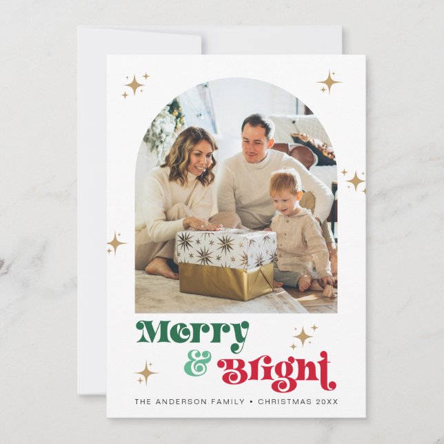 Carte de vacances Joyeuse et brillante Boho Noël (Devant)