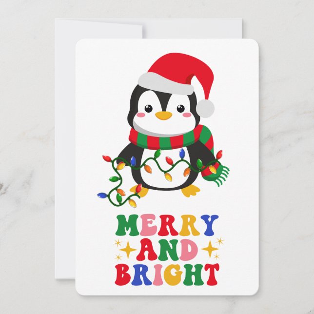 Carte de vacances Joyeuse et brillante Penguin de  (Devant)