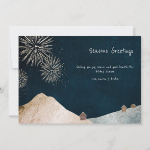 Carte de vacances Joyeuses Fêtes Fireworks