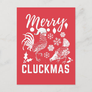 Carte de vacances Joyeux Cluckmas Poulet