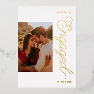 Carte de vacances Joyeux et engagé Foil Photo