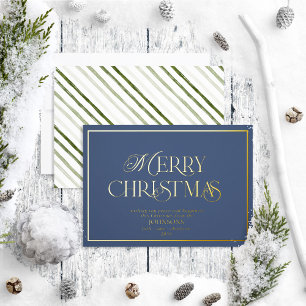 Carte de vacances Joyeux Joyeux Noël bleu marine