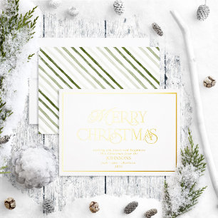Carte de vacances Joyeux Noël blanc Foil