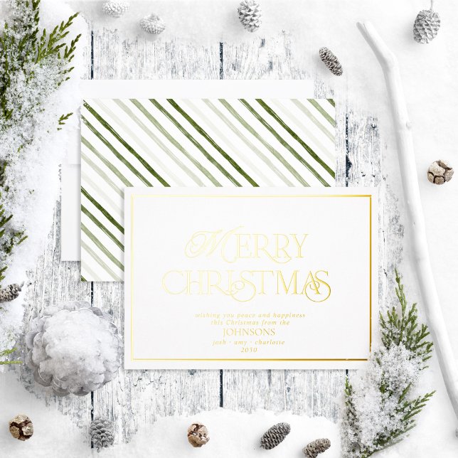 Carte de vacances Joyeux Noël blanc Foil (Créateur téléchargé)
