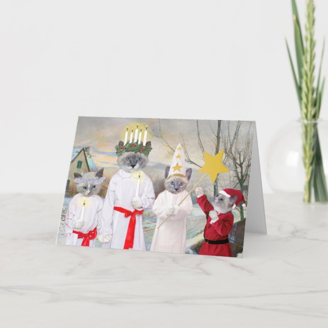 Carte de vacances Kittens Père Noël Lucia (Devant)