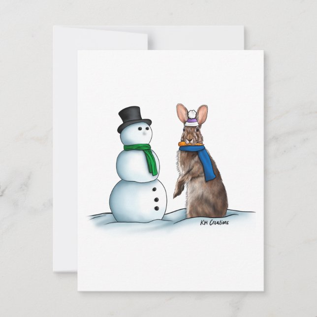 Carte de vacances Lapin à queue blanche (Devant)
