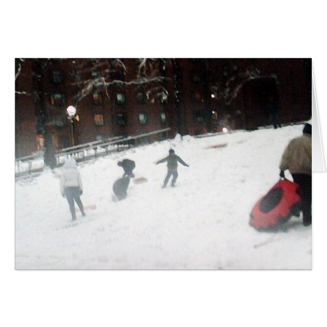Carte de vacances "Le Jour de la Neige" - Bonnes F (Devant Horizontal)