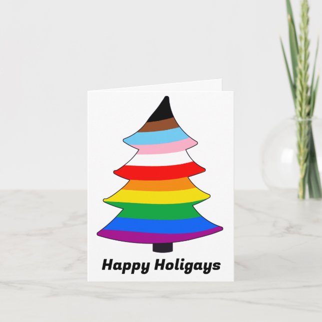 Carte de vacances LGBTQ+ INCLUSIVE Arbre de Holiga (Devant)