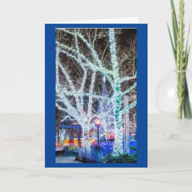 CARTE DE VACANCES "LIGHT UP THE NIGHT/MERRY CHRIST (Devant)