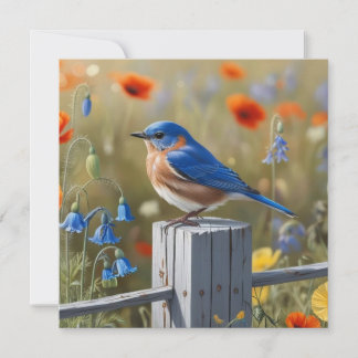 Carte de vacances Little Blue Bird Flat