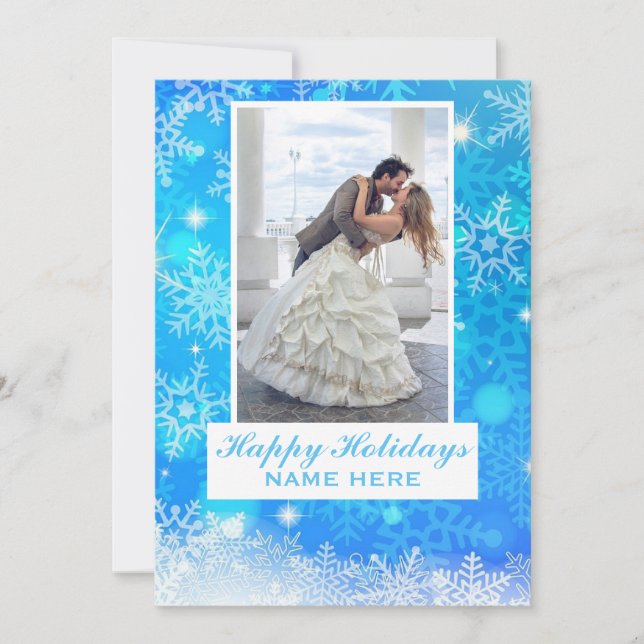 Carte de vacances Mariage Snowflake (Devant)
