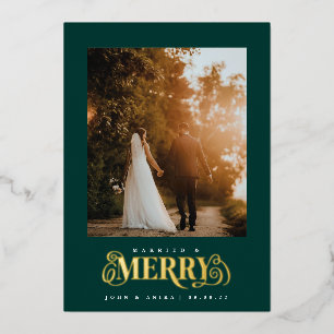 Carte de vacances Marié et Joyeux Classic Foil