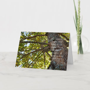 Carte De Vacances Métallisée 1 Corinthiens 13:13 Branches d'arbre Salutation bl