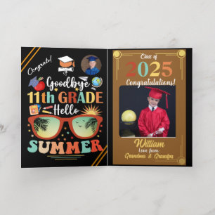 Carte De Vacances Métallisée Adieu 11e année Bonjour Graduation d'été personnal