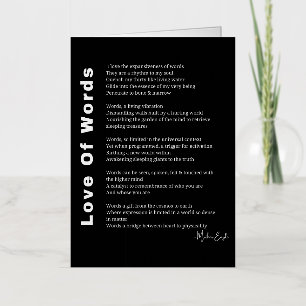 Carte De Vacances Métallisée Amour des mots poème poésie