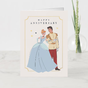 Carte De Vacances Métallisée Anniversaire de Cinderella de Disney