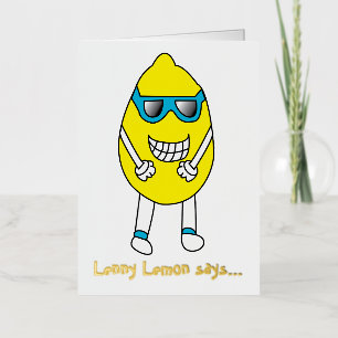 Carte De Vacances Métallisée Anniversaire Funny Lemon