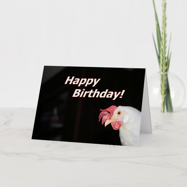 Carte De Vacances Métallisée Anniversaire Hen (Recto)