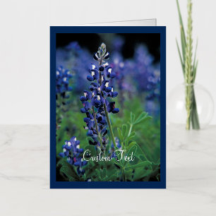 Carte De Vacances Métallisée Bluebonnet Field Blue Flower État du Texas