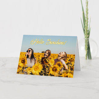 Carte De Vacances Métallisée Bonjour Sunshine