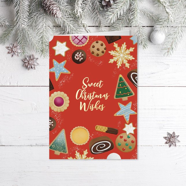 Carte De Vacances Métallisée Boulangerie de voeux de Noël doux (Créateur téléchargé)
