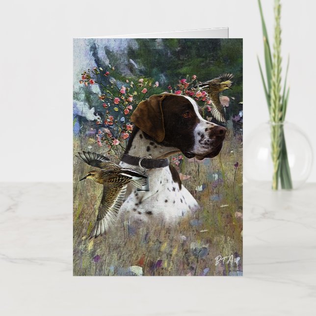 Carte De Vacances Métallisée Chasse aux oiseaux de jeu en altitude (Recto)