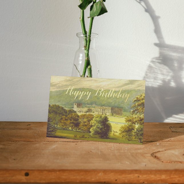 Carte De Vacances Métallisée Chatsworth Derbyshire Jane Austen Darcy Pemberly (Créateur téléchargé)