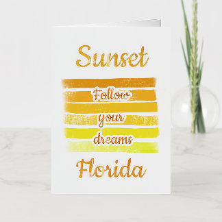 Carte De Vacances Métallisée Coucher de soleil mignon en Floride
