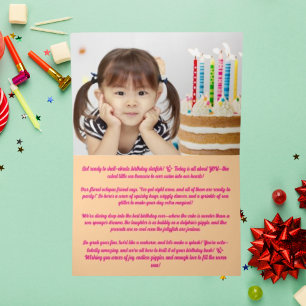 Carte De Vacances Métallisée Cute Whimsical Floral Octopus Photo Anniversaire d