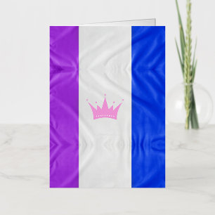 Carte De Vacances Métallisée Drapeau de fierté de la culture drag de SlipperyJo