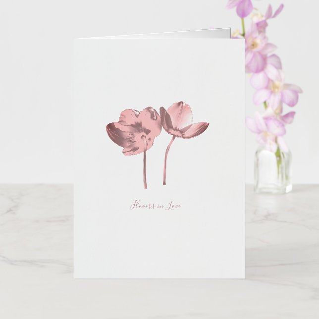 Carte De Vacances Métallisée Dream Flowers in Love – RomanticFantasy Nature  (Orchidée)