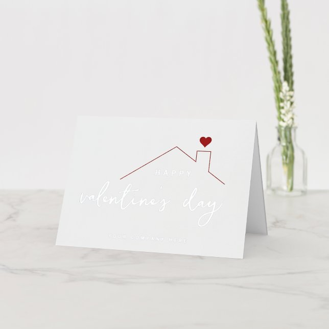 Carte De Vacances Métallisée Élégant Valentine's Day Immobilier (Fleur)