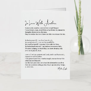 Carte De Vacances Métallisée En amour avec un autre poème d'amour